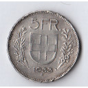 1933 B - 5 Franchi Argento Svizzera Guglielmo Tell Circolata